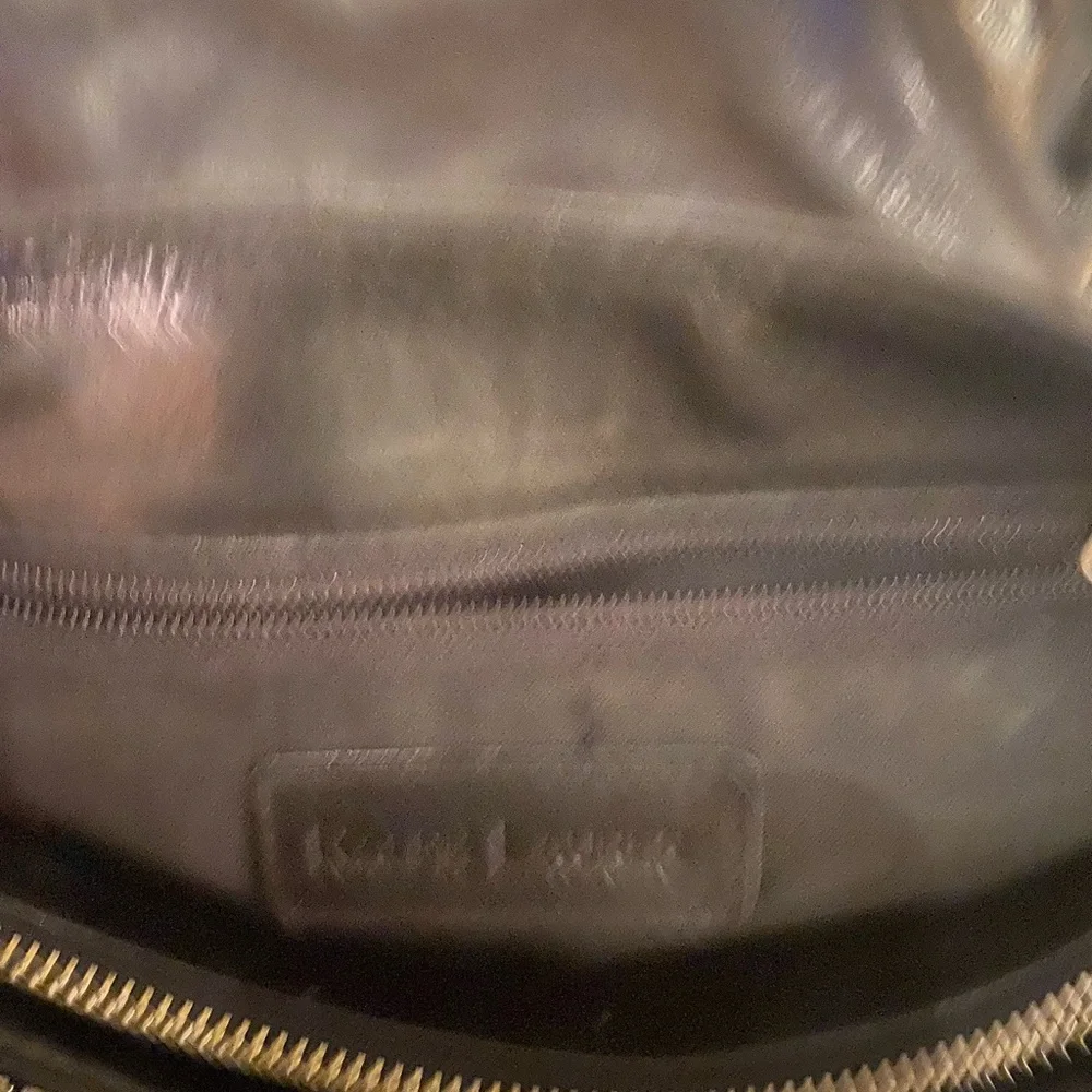 Rugby Ralph Lauren Black Leather Shoulder Bag with Curved Strap - Picture 6 of 9